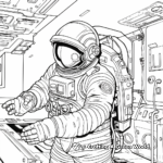 Detailed International Space Station and Astronaut Coloring Pages 4