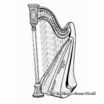 Detailed Irish Harp Coloring Pages for Adults 3