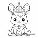 Detailed kawaii bunny princess Coloring Pages for Adults 4