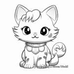 Detailed Kawaii Cat Coloring Pages for Adults 1
