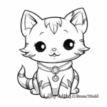Detailed Kawaii Cat Coloring Pages for Adults 2