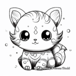 Detailed Kawaii Cat Coloring Pages for Adults 3