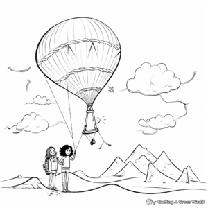 Detailed Kite Coloring Pages for Adults 2