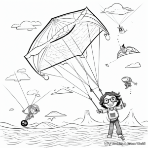 Detailed Kite Coloring Pages for Adults 3