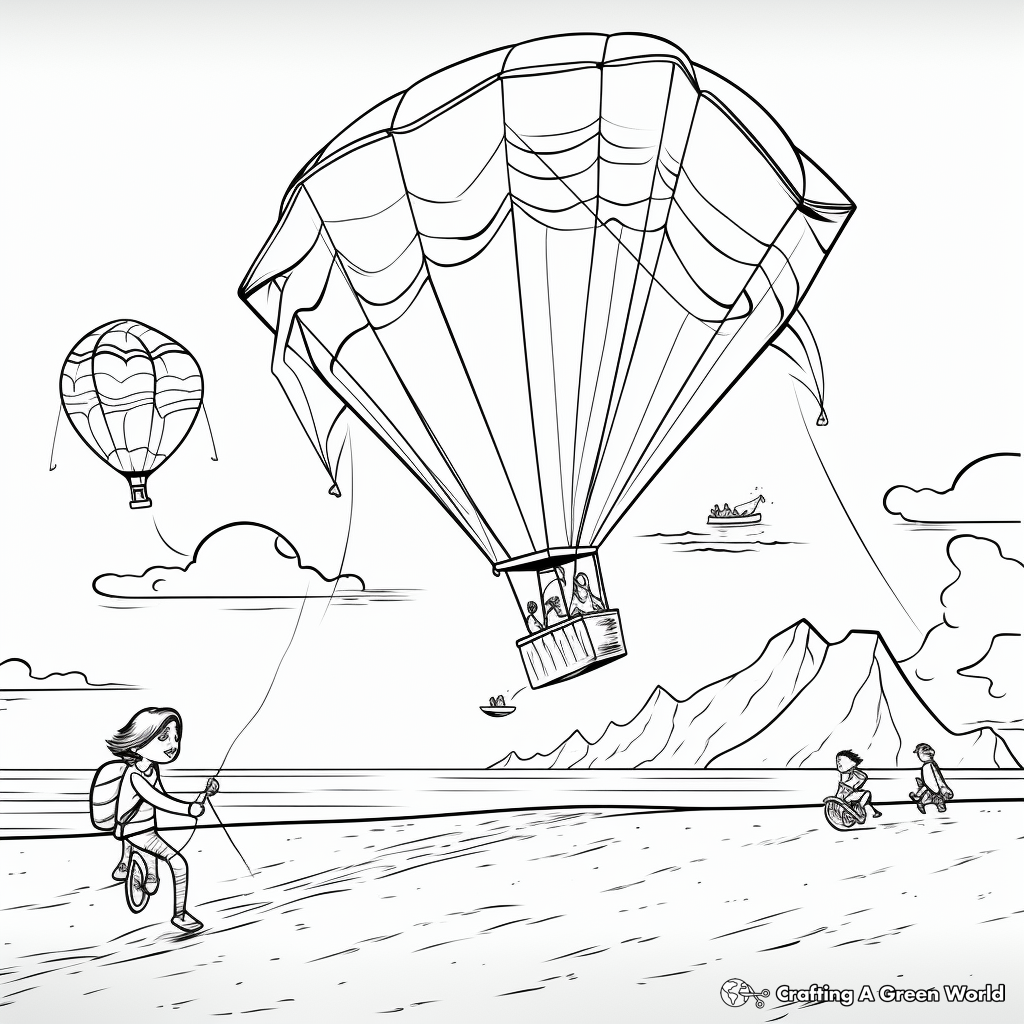 Detailed Kite Coloring Pages for Adults 4