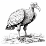 Detailed Lappet-faced Vulture Coloring Sheets 3