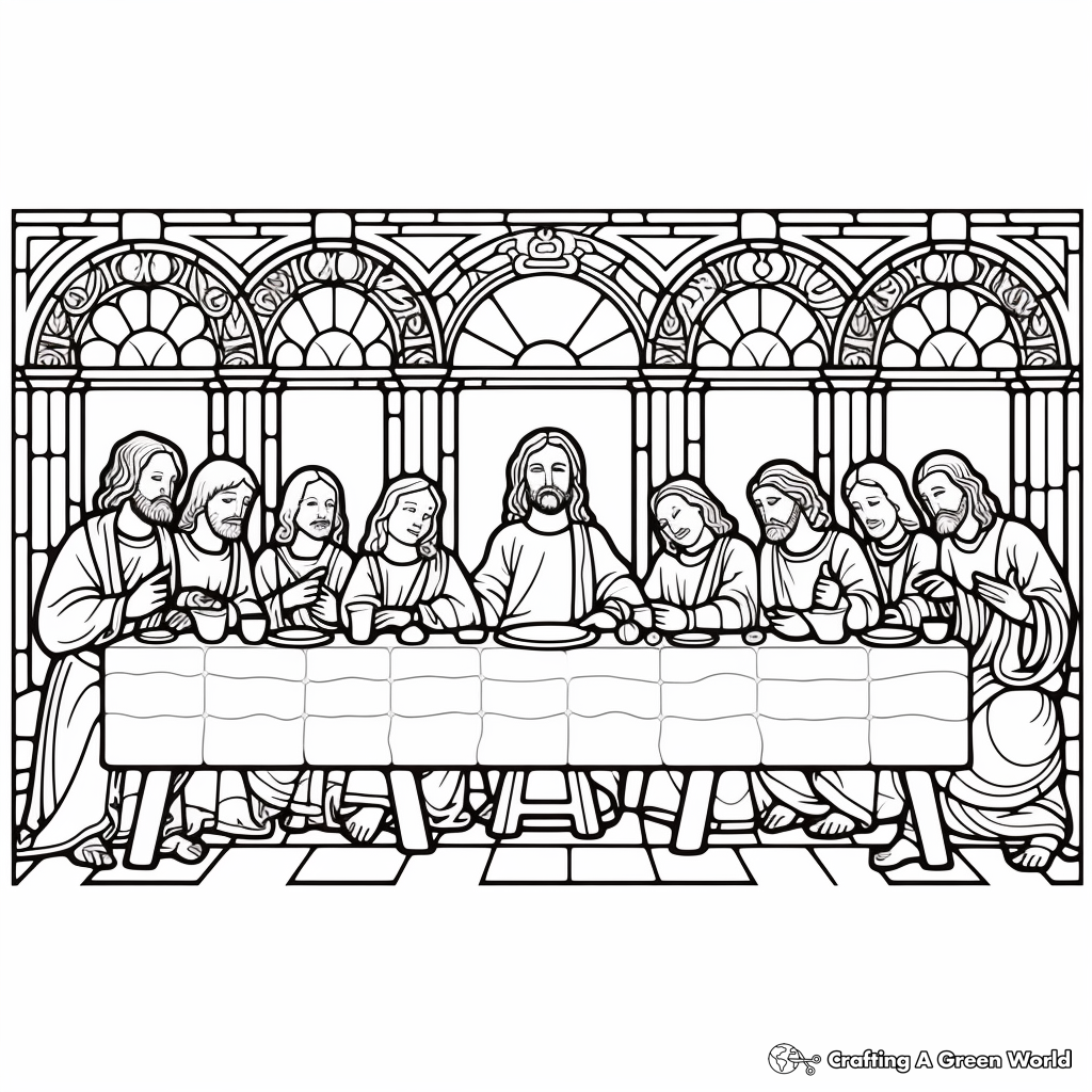 Detailed Last Supper Coloring Pages for Adults 1