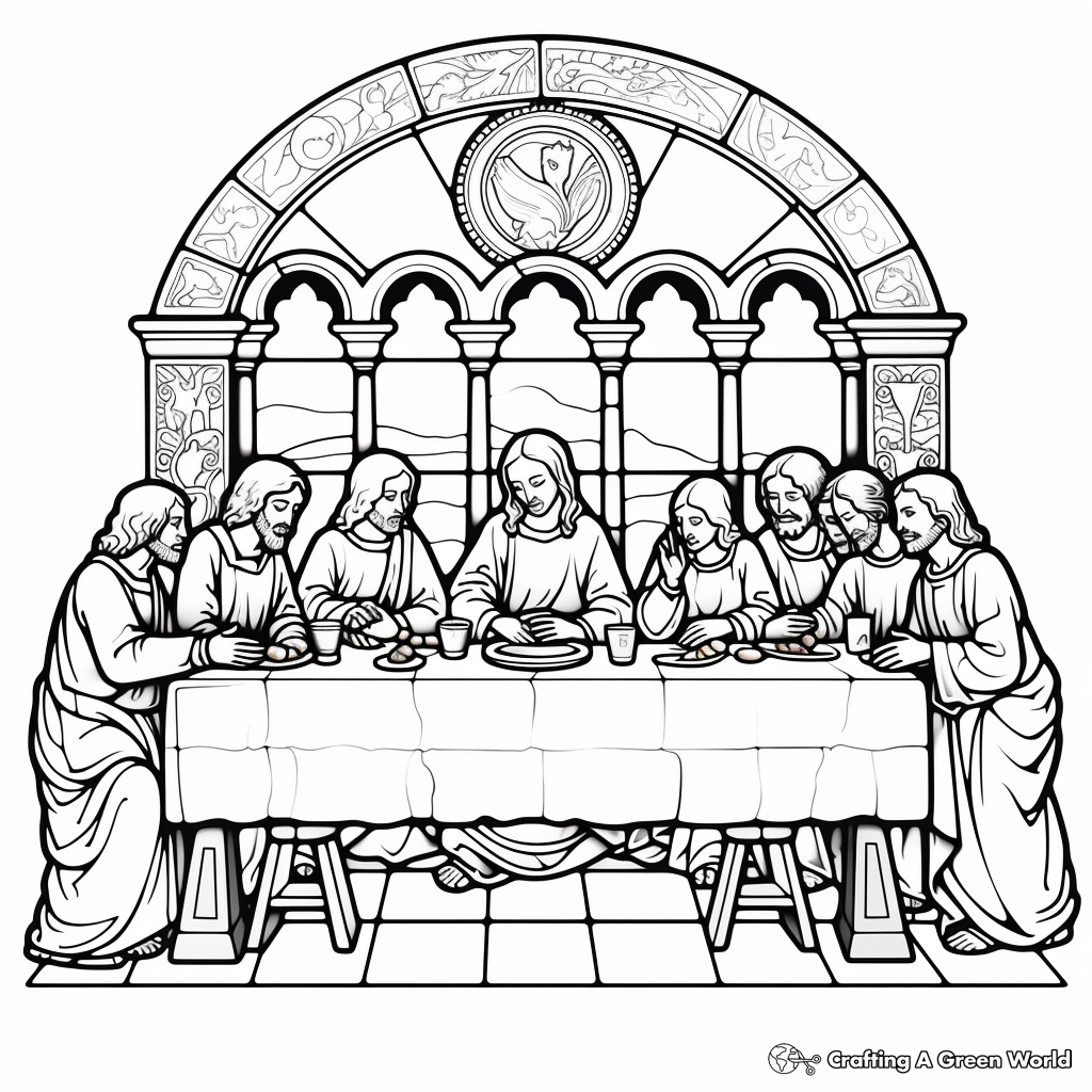 Detailed Last Supper Coloring Pages for Adults 2