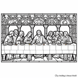 Detailed Last Supper Coloring Pages for Adults 3