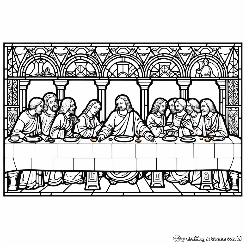 Detailed Last Supper Coloring Pages for Adults 3