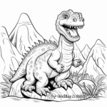 Detailed Lava Flow and Dinosaur Coloring Pages 2