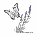 Detailed Lavender and Butterfly Coloring Pages for Grown-ups 1