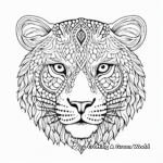 Detailed Leopard Face Coloring Pages 3