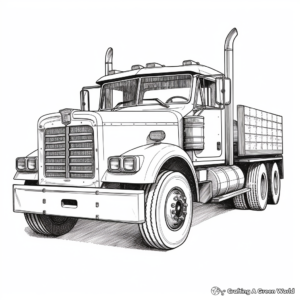 Detailed Mack Truck Coloring Pages for Adults 3