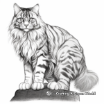Detailed Maine Coon Cat Coloring Pages 1