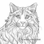Detailed Maine Coon Cat Face Coloring Pages 4