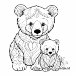 Detailed Mama Bear Coloring Pages for Adults 2