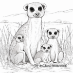 Detailed Meerkat Family Coloring Pages 3
