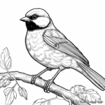 Detailed Mexican Chickadee Coloring Pages for Adults 2