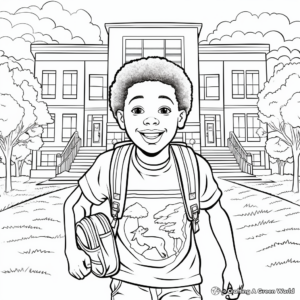 Detailed Middle School First Day Coloring Pages for Adults 1
