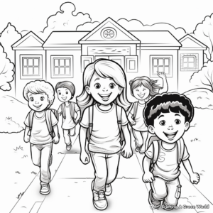 Detailed Middle School First Day Coloring Pages for Adults 2