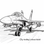 Detailed Military F18 Coloring Pages 4