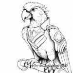 Detailed Military Macaw Coloring Pages for Adults 2