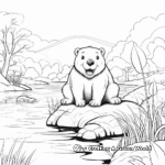 Detailed Nature Scene Beaver Coloring Pages 2