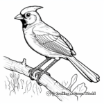 Detailed Northern Cardinal Coloring Pages for Adults 4