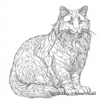 Detailed Norwegian Forest Cat Coloring Pages 3