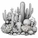 Páginas detalladas para colorear de cactus de tubo de órgano para adultos 3