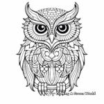 Detailed Owl Coloring Pages for Adults 4