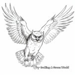 Detailed Owl in Flight Coloring Pages 3