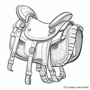 Detailed Pack Saddle Coloring Pages 1