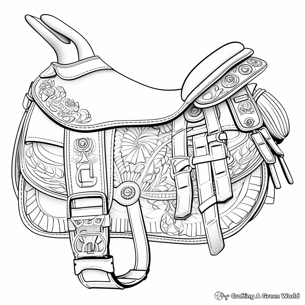 Detailed Pack Saddle Coloring Pages 2