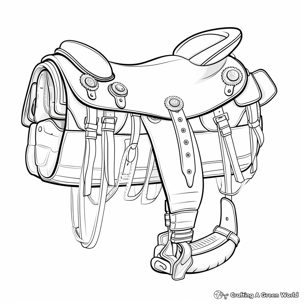 Detailed Pack Saddle Coloring Pages 4