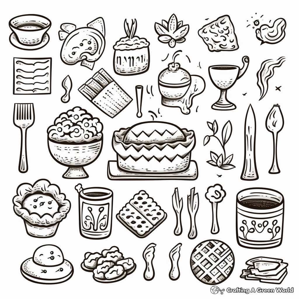Detailed Passover Symbols Coloring Pages 2
