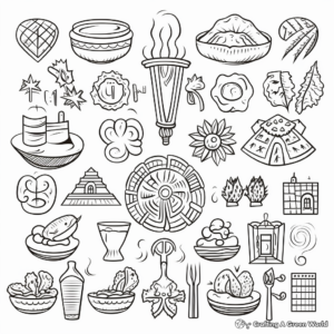 Detailed Passover Symbols Coloring Pages 3
