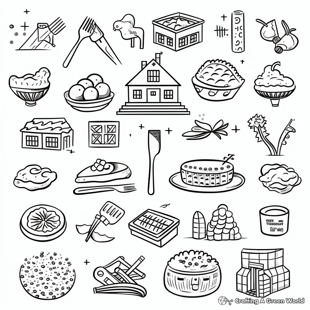Detailed Passover Symbols Coloring Pages 4