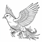 Detailed Peace Dove Coloring Pages for Adults 3