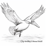 Detailed Pelican Mid-Dive Coloring Pages for Adults 4