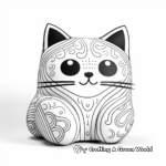 Detailed Pillow Cat Coloring Pages for Adults 2