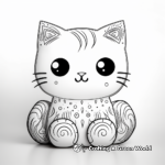 Detailed Pillow Cat Coloring Pages for Adults 4