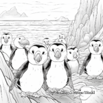 Detailed Puffin Colony Coloring Pages for Adults 2
