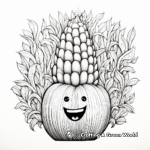 Detailed Rainbow Corn Coloring Pages for Adults 1