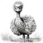 Detailed Realistic Emu Coloring Sheets for Adults 1