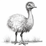 Detailed Realistic Emu Coloring Sheets for Adults 3