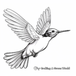 Detailed Realistic Ruby Throated Hummingbird Coloring Pages 4