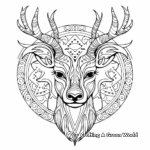 Detailed Reindeer Mandala Coloring Pages for Adults 1