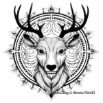 Detailed Reindeer Mandala Coloring Pages for Adults 2